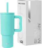 Simple Modern Kids 24 oz Tumbler with Handle and Silicone Straw Lid | Spill Proof and Leak Resistant | Reusable Stainless Steel Bottle | Gift for Kids Boys Girls | Trek Collection | Ocean Water