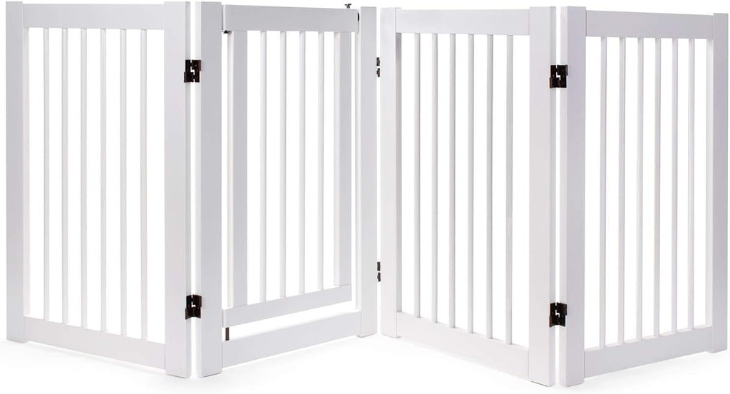 Primetime Petz 360 Configurable Freestanding Dog Gate With Door For Home Size 30 White