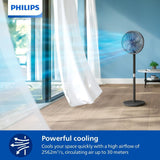 Philips 3000 Series CX3550/01 - Pedestal Fan, 2562 m³/h, Tiltable Head and Oscillates 90°, 40cm, Black