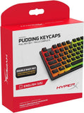 HyperX Pudding Keycaps - Double Shot PBT Keycap Set with Translucent Layer, for Mechanical Keyboards, Full 104 Key Set, OEM Profile, English (US) Layout - Black