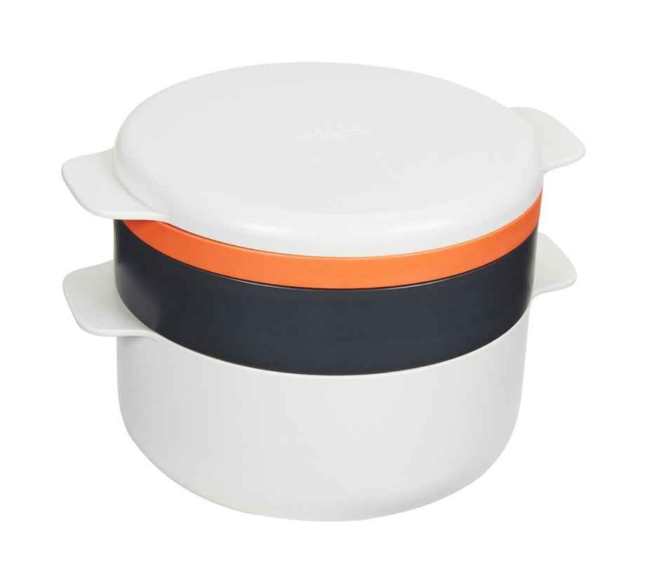 Joseph Joseph M-Cuisine Stackable Microwave Cooking Set, 4 Piece, (45001),1 EA,Stone/Orange,1 EA Main image