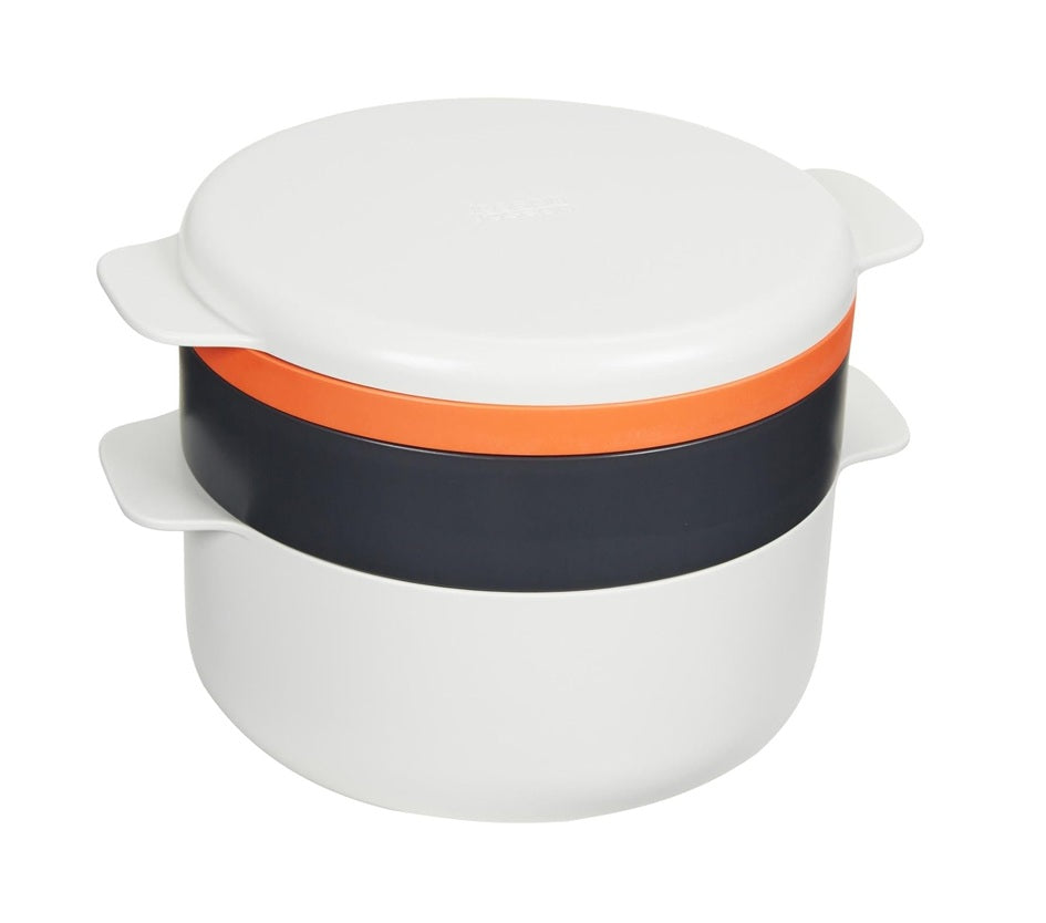 Joseph Joseph M-Cuisine Stackable Microwave Cooking Set, 4 Piece, (45001),1 EA,Stone/Orange,1 EA