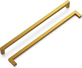 Hickory Hardware 1 Pack Solid Core Kitchen Cabinet Pulls, Luxury Cabinet Handles, Hardware for Doors & Dresser Drawers, 12 Inch Hole Center, Brushed Golden Brass, Skylight Collection