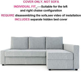 MASTERS OF COVERS Snug Fit Friheten Slipcover For IKEA Friheten With Chaise Corner Cover Sofa Bed Cover Sectional Slipcover Replacement Light Grey