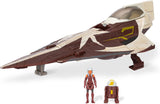 STAR WARS Micro Galaxy Squadron Ahsoka Tano’s Jedi Starfighters Set 5 Inch and 3 Inch Vehicles Two 1 Inch Micro Figure Accessories