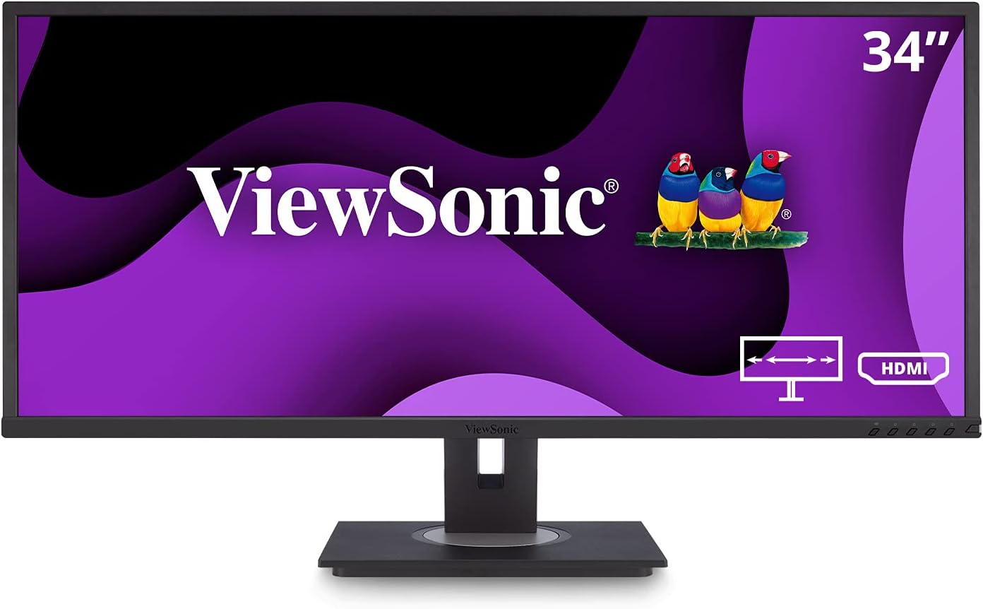 ViewSonic VG3448 34inch Ultrawide WQHD Ergonomic Monitor With 2x HDMI DisplayPort Mini DisplayPort USB Main image
