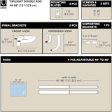 Umbra Twilight Double Curtain Rod Set - Wraparound design is ideal for blackout or room darkening panels, 48-88 inches (122-224 cm), Dark Bronze