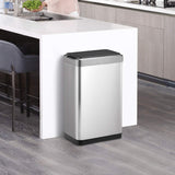 EKO Phantom-T 50 Liter / 13.2 Gallon Vertical Motion Sensor Trash Can, Brushed Stainless Steel Finish