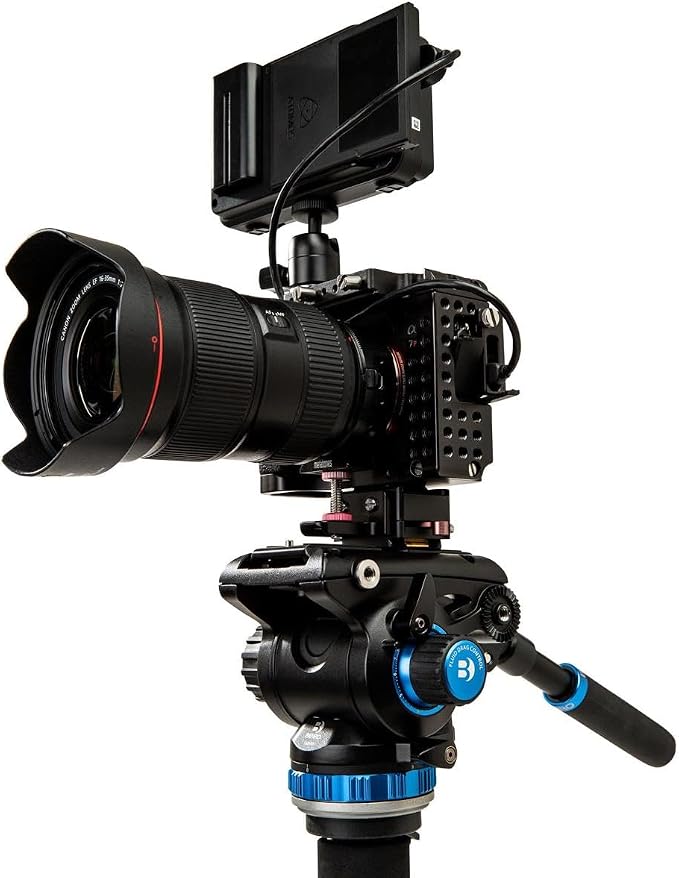 Benro A48T Classic Aluminum Monopod with Flip Locks, 3-Leg Base, and S6PRO Video Head