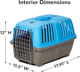 MidWest Pet Carrier: Hard-Sided Small Animal Carrier for Tiny Dog Breeds, Blue Kennel for Quick Trips