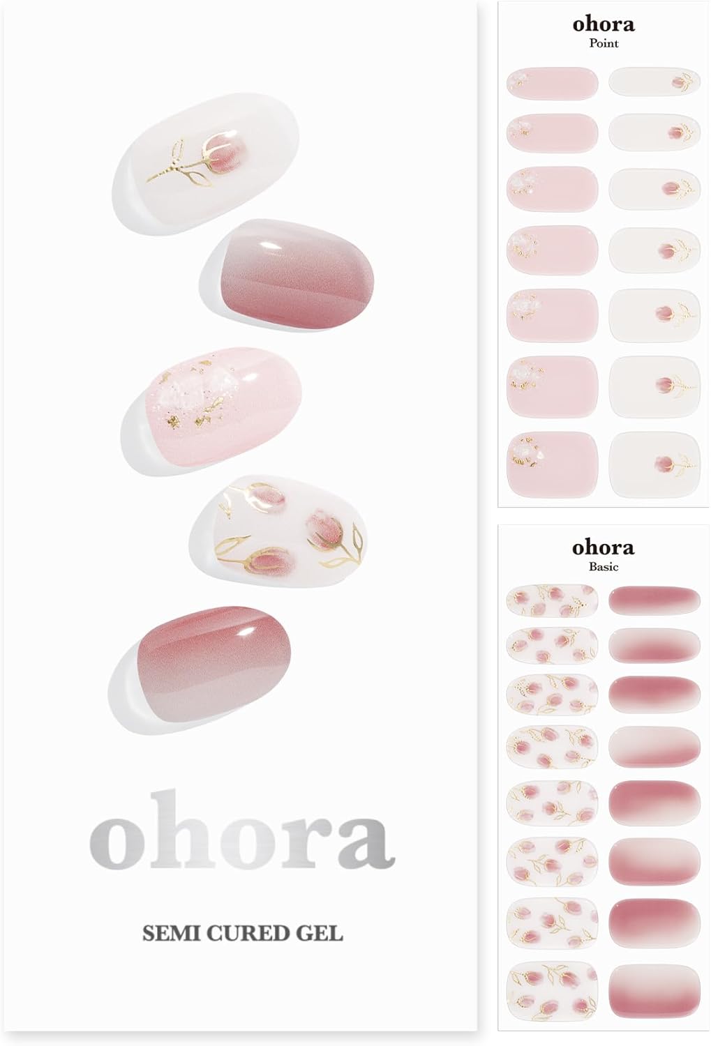 Ohora Semi Cured Gel Nail Strips N Tulip Haze