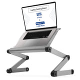 Uncaged Ergonomics Adjustable Laptop Stand for Desk, 2 Fans, 3 USB Ports, Folding, Collapsible