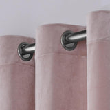 Exclusive Home Curtains Velvet Grommet Top Panel Pair, Blush Pink, 54x84, 2 Piece