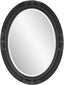 Howard Elliott Queen Ann Oval Antique Black Wall Mirror, Oval Bevelled Hanging Wood Framed Vanity Mirrors for Home Decor, Living Room, Bathroom, Bedroom, or Hallway, 25 x 33 Inch