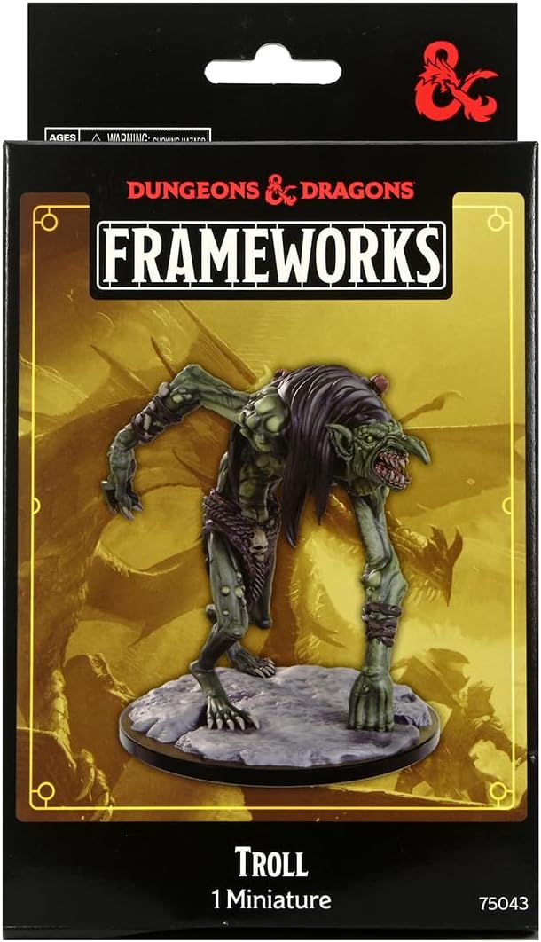 Dungeons & Dragons Frameworks: Troll Unpainted Polystyrene Miniature Figure Main image