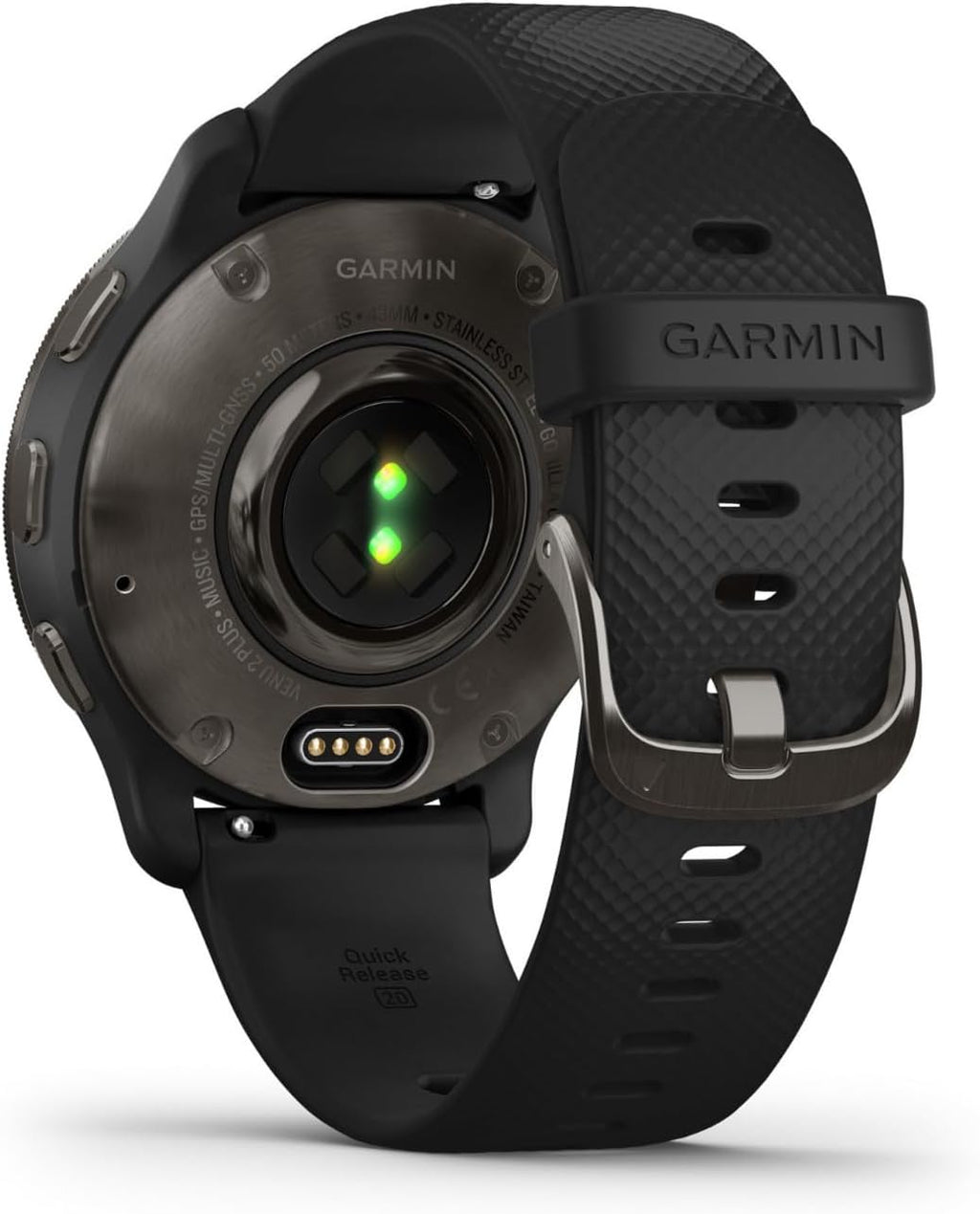 Garmin Venu 2 Plus, GPS Smartwatch with Call and Text, Advanced Health Monitoring and Fitness Features, Slate with Black Band
