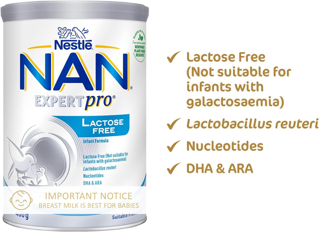 Nestlé NAN Stage 1 Lactose Free Infant Milk Formula 0to12 months 400g