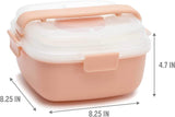 Goodful Stackable Lunch Box Container, Bento Style Food Storage with Removeable Compartments for Sandwich, Snacks, Toppings & Dressing, Leak-Proof and Made without BPA, 56-Ounce, Blush