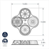 Nordic Ware 91377 Bundt Quartet Pan, quotL x 12.38&quotW x 2.47&Quoth, Gold