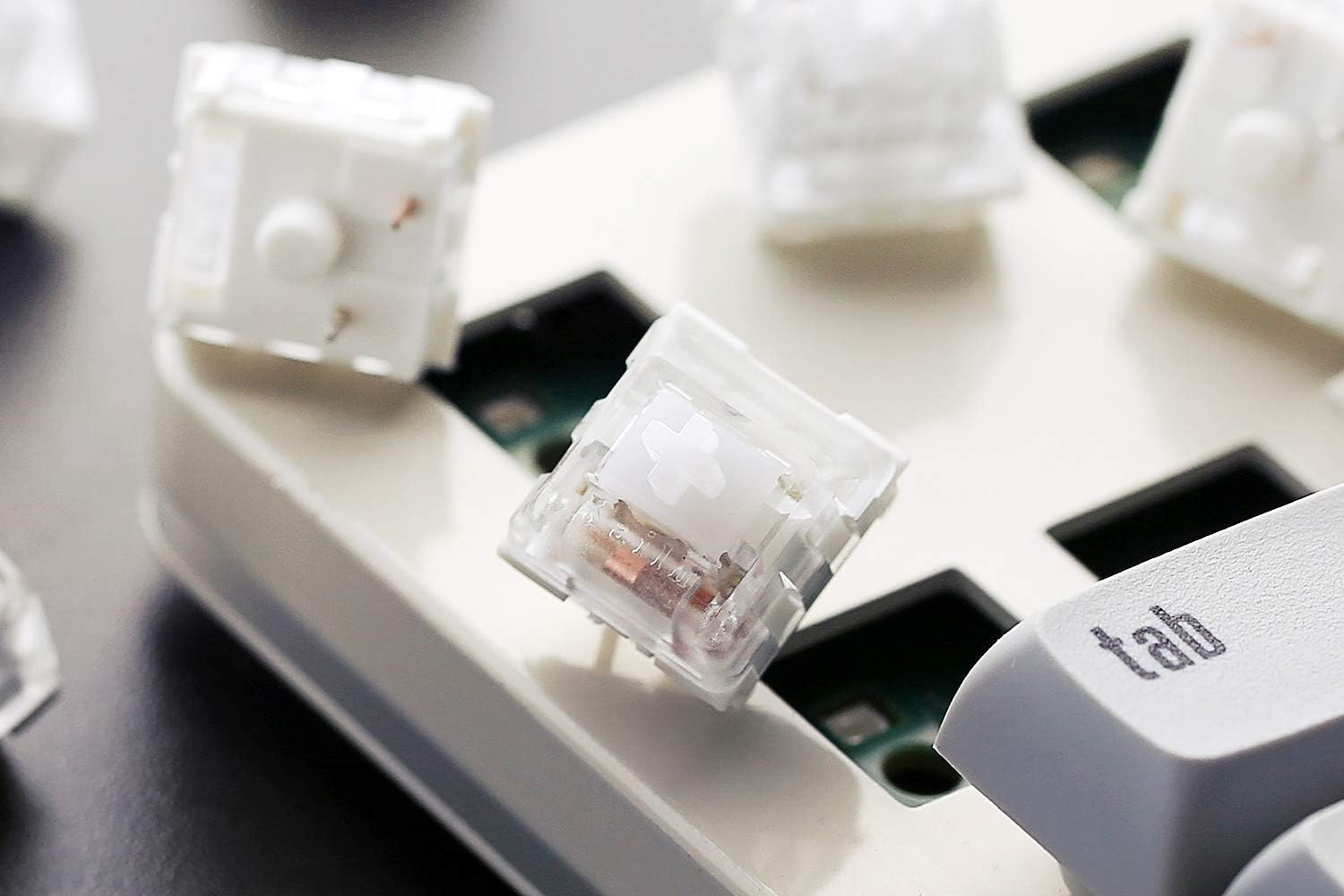 DROP Halo Clear Mechanical Keyboard Switches Plate Mounted Tactile 65g Cherry MX Style Quiet Switches By Kailh Halo Clear 110 Pcs