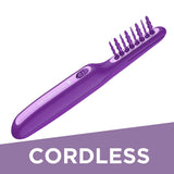 Remington Tame the Mane Thick and Curly Hair Detangling Brush for Kids and Adults, Wet or Dry Detangling, Brush Cover Included, Cordless; Battery Operated, Purple. (Batteries Included)