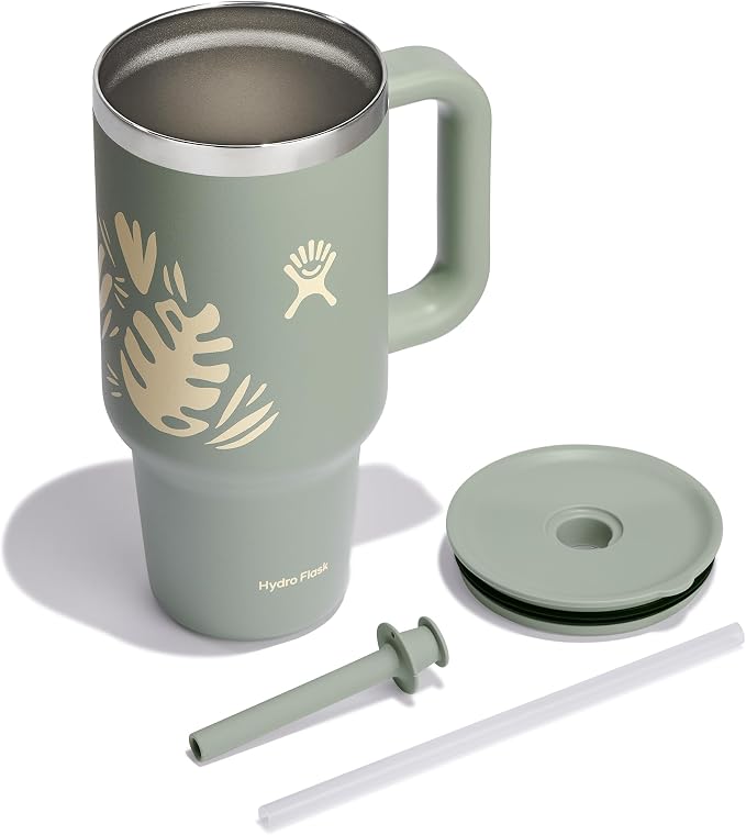 Hydro Flask All Around Travel Tumbler, 32 oz Capacity, Botanical Bliss Agave