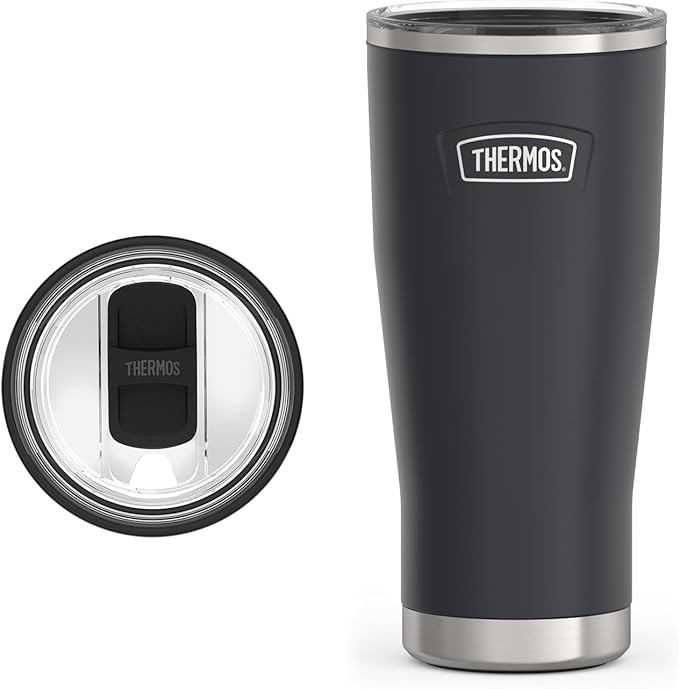 ICON SERIES BY THERMOS Stainless Steel Cold Tumbler with Slide Lock, 24 Ounce, Granite
