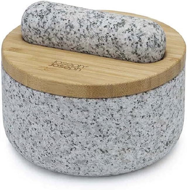 Joseph Joseph Dash Pestle And Mortar Set With Bamboo Lid Gray