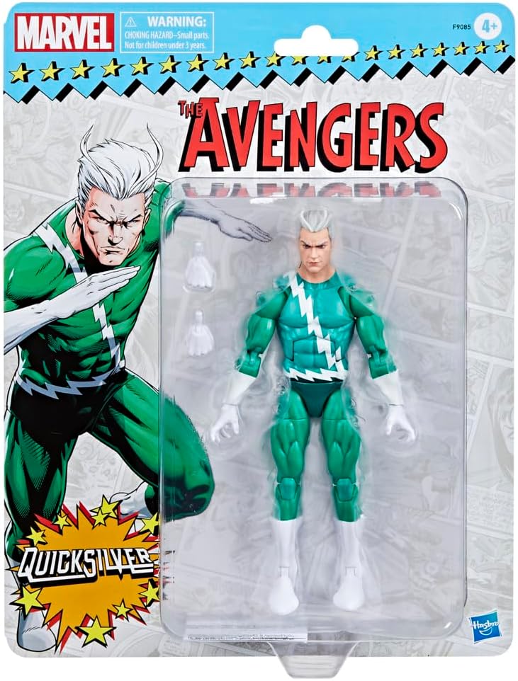 Marvel Legends Series Quicksilver, Avengers Retro Marvel Comics Collectible 6 Inch Action Figure