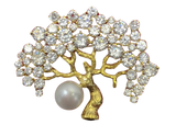 Gold Tree Of Life Fashion Brooch With Pearl