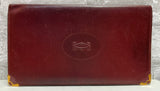 CARTIER Bordeaux Leather Bifold Long Wallet Purse Card Case
