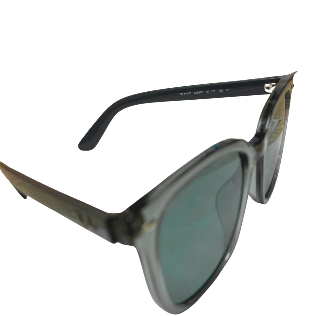 RayBan RB4401D Polarized Sunglasses Transparent Grey Dark Grey Lenses