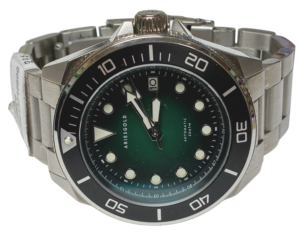 Aries Gold G 9029 Dreadnought Silver Mens Watch Japan Automatic