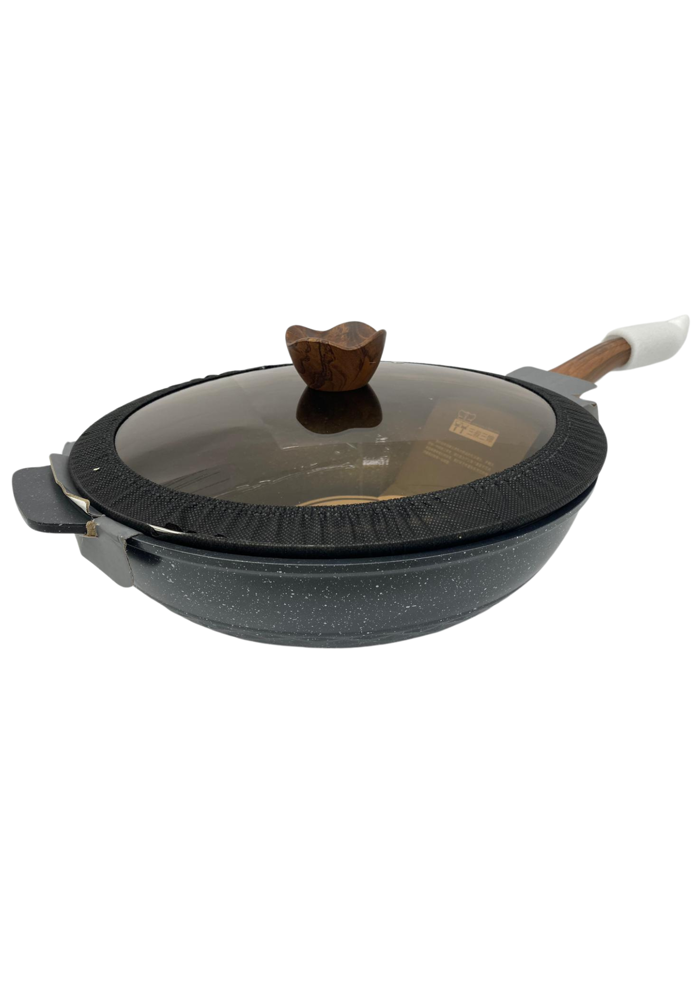 Frying Pan With Lid and Wood Handle 32cm Main image