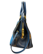 Miu Miu Madras Buckled Handles Leather Tote Bag