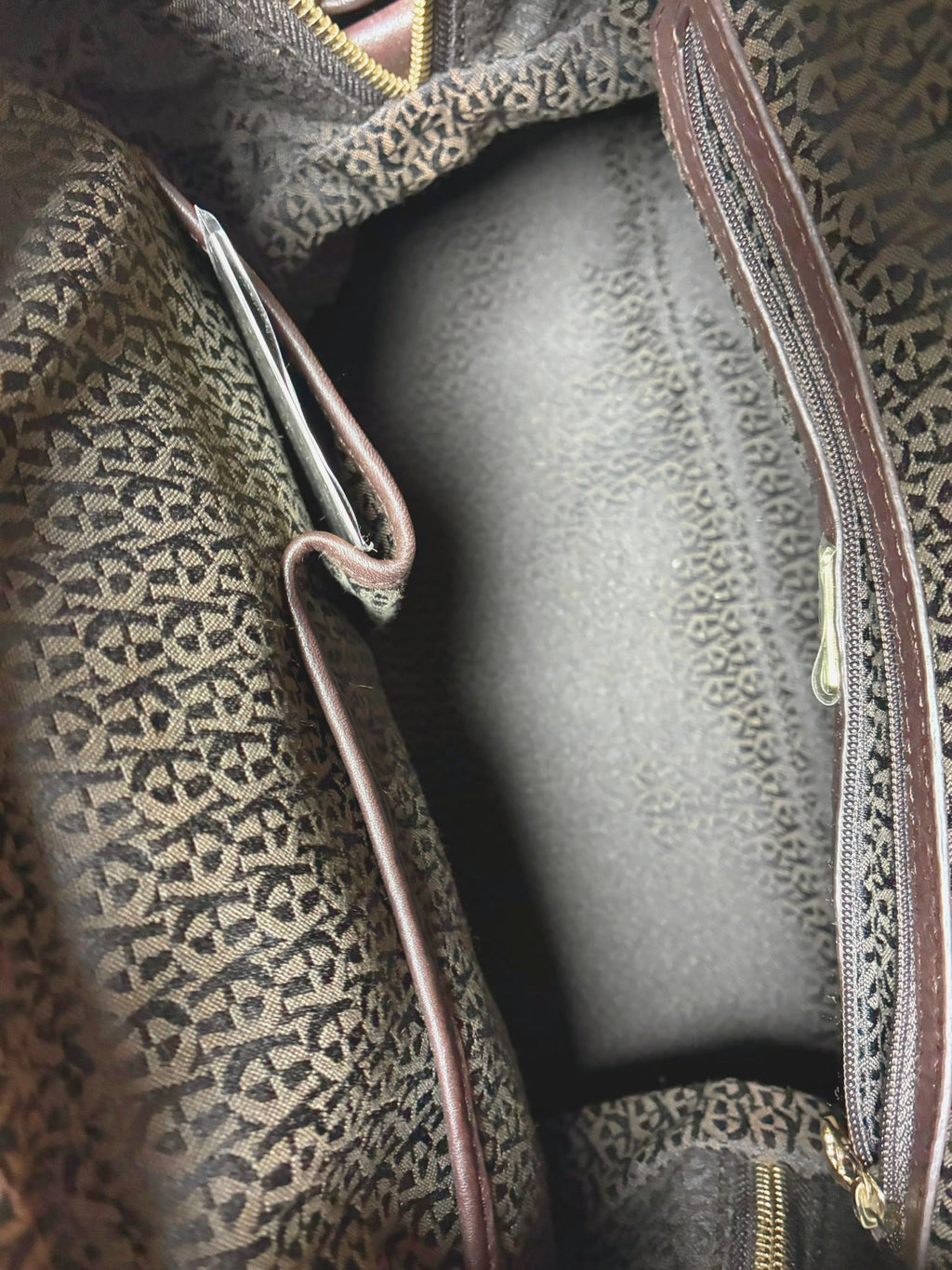 Aigner Signature Canvas And Leather Bow Satchel Tote Bag