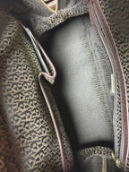Aigner Signature Canvas And Leather Bow Satchel Tote Bag