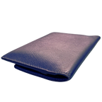 Prada Saffiano Metal Leather Compact Wallet Royal Blue