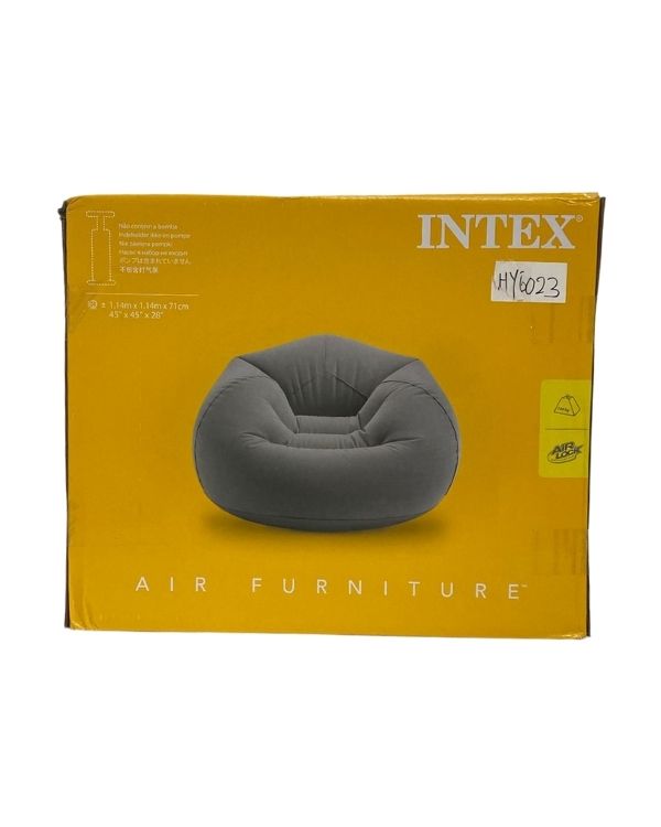 Intex 68579NP Inflatable 45x45x28 Inch Beanless Bag Chair Gray