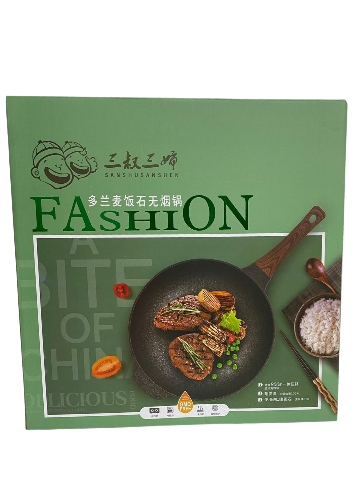 Frying Pan With Lid and Wood Handle 32cm Secondary image