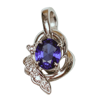 Platinum Sapphire And Diamond Pendant 2.5G