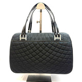 Bally Quilted Cloth & Leather Black Tote Bag