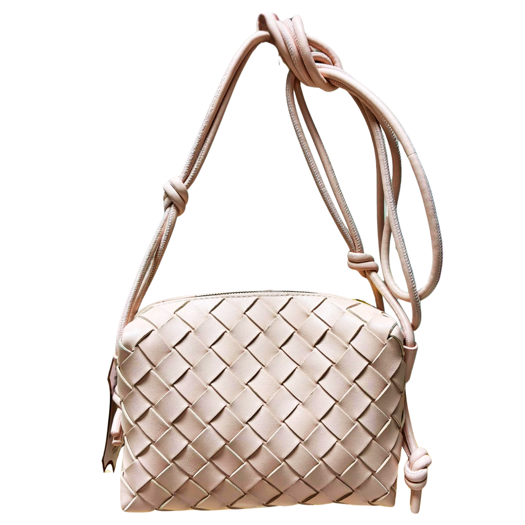 Bottega Veneta Intrecciato Mini Loop Camera Bag Leather Pink