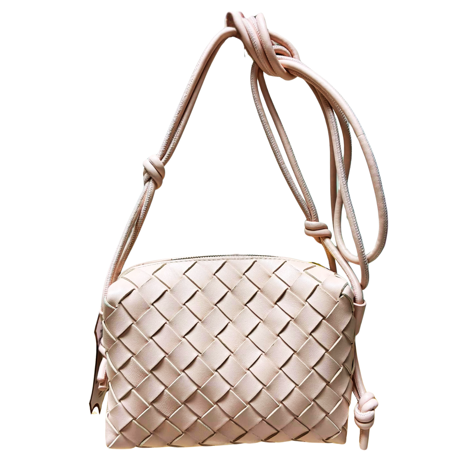 Bottega Veneta Intrecciato Mini Loop Camera Bag Leather Pink