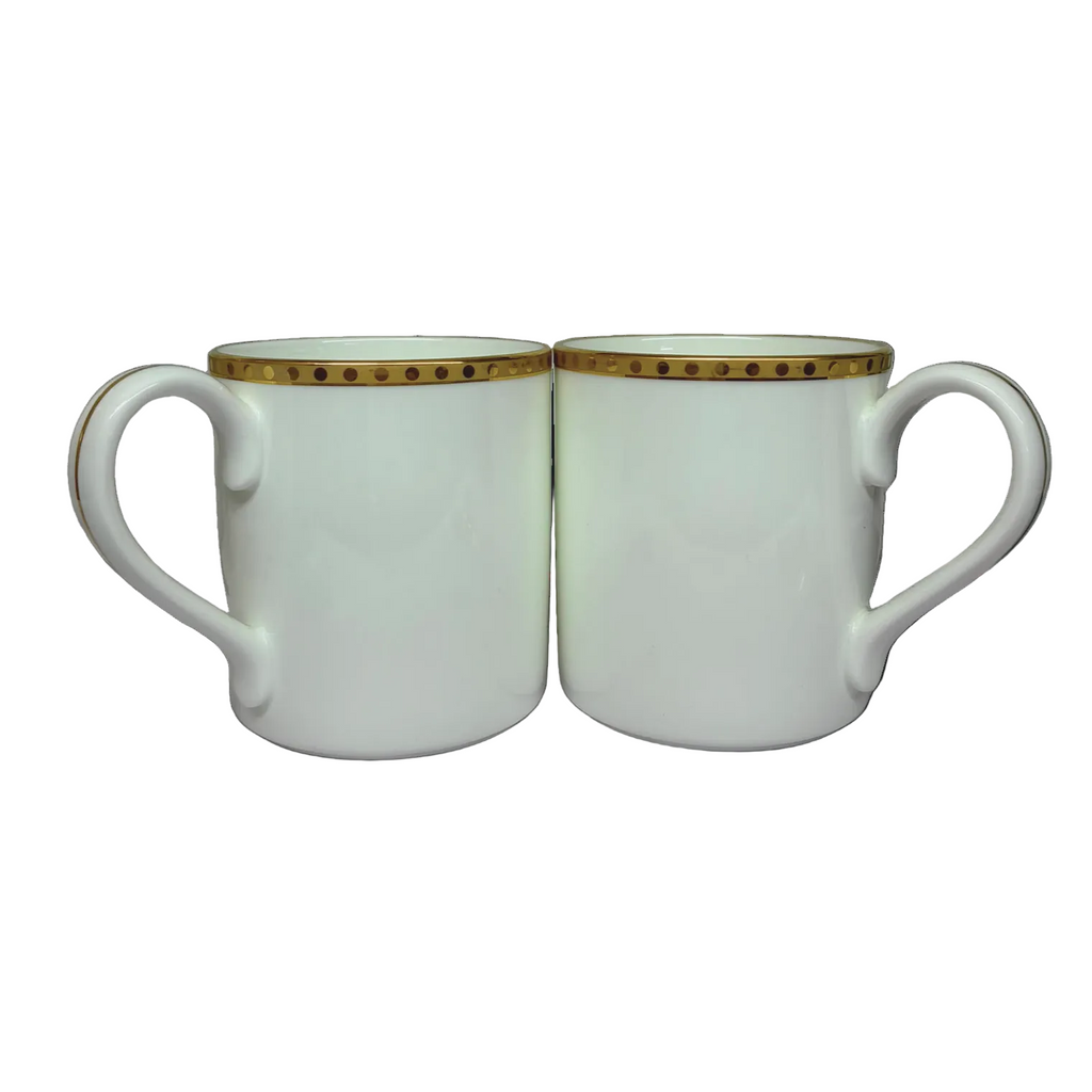Tiffany & Co D8H9 Gold Band Pair Mug Set