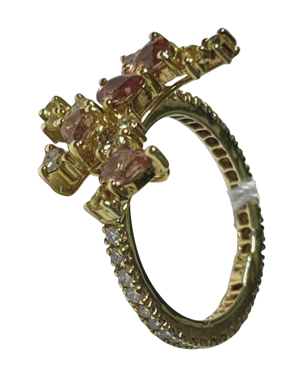 Yellow Gold Sapphire With Diamond Ring 3.7G