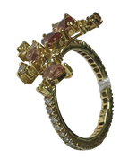 Yellow Gold Sapphire With Diamond Ring 3.7G