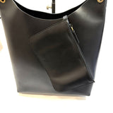 Gucci Bamboo Handle Black Tote Bag With Pouch