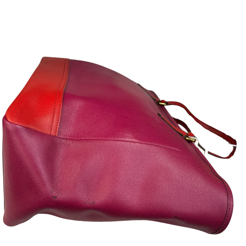 Coach Saffiano Leather Medium East West Tote Bag Cranberry