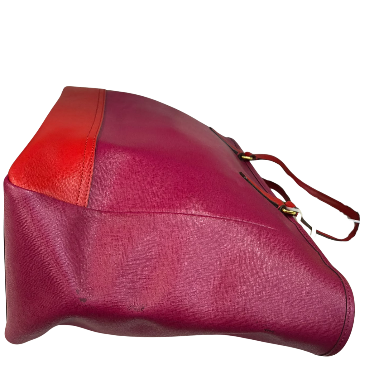 Coach Saffiano Leather Medium East West Tote Bag Cranberry